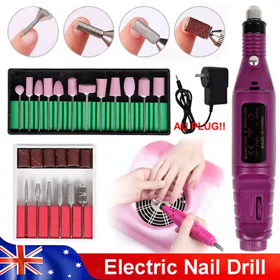 Electric Nail Drill Bits File Tool Set Machine Acrylic Art Manicure Pen Shaper • $18.20