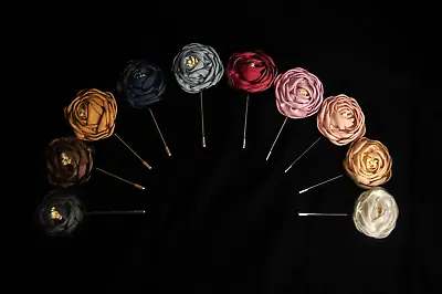 10 Different Colors! Men's Lapel Flower Pin - Boutonniere Stick Brooch • $9.99