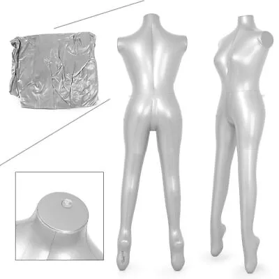 PVC Woman Whole Body Armless Inflatable Mannequin Fashion Dummy Torso Model • £17.33