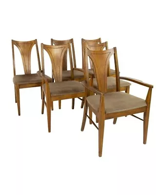 Kent Coffey Perspecta Mid Century Walnut Dining Chairs - Set Of 6 • $2347