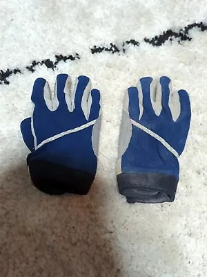 Windward Short Sailing Gloves 1.5mm Neoprene Leather  Black/Grey/Blue Junior S   • £4