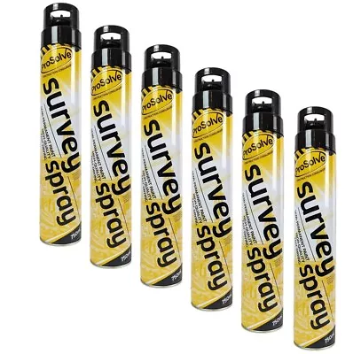 6 X BLACK SURVEY LINE MARKING MARKER PAINT AEROSOL SPRAY CAR PARK ROAD FIELD  • £54.52