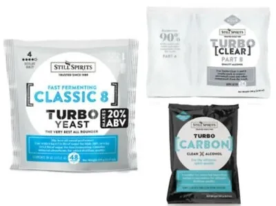 Still Spirits Classic 8 Turbo Pack Classic 8 Turbo Yeast Turbo Clear Turbo Carbo • $17.95