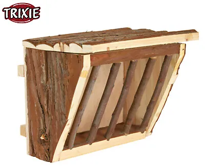 £12.99 • Buy Trixie Natural Wooden Hanging Hay Manger Small Animal Rabbit Hay Rack With Lid