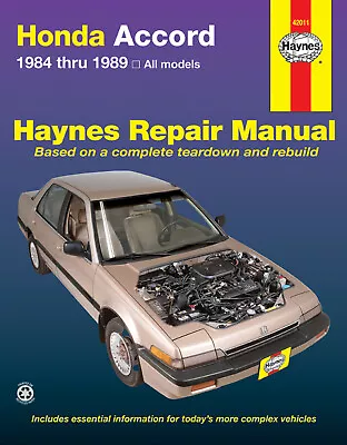 Repair Manual Haynes 42011 For Honda Accord 1984-89 New  • $19