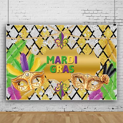 Carnival Masquerade Ball Mask Party Backdrop Photography Background Banner Decor • $13.59