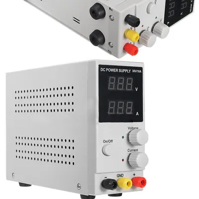 Adjustable DC Power Supply 30V 10A Lab Bench Stabilized Voltage Regulator • $53.20