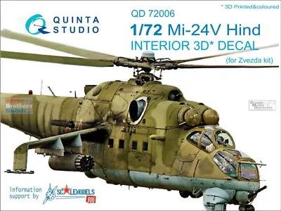 QTSQD72006 1:72 Quinta Studio Interior 3D Decal - Mi-24V Hind (ZVE Kit) • $17.09