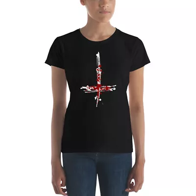 Inverted Cross Blood Of Christ Women's Short Sleeve Babydoll T-shirt • £28.45