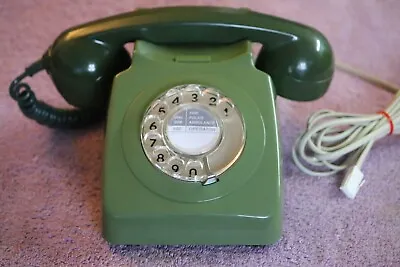 Vintage GPO 746 GREEN Dial Telephone Working BT  • £48