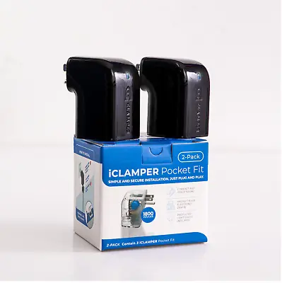 Clamper Single Outlet Surge Protector - 1800 Joules 1875W - 2-Pack Black • $24.49