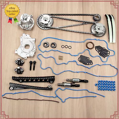 Timing Chain Kit + Oil Water Pump Cover Gasket Set For 5.4L 3V Ford F150 Lincoln • $213.88