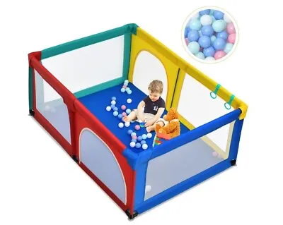 Extra-Large Baby Playpen Portable Kids Infant Safety Yard Activity Center • £38.38