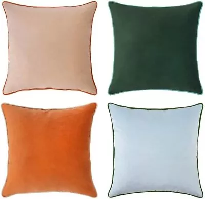 MONDAY MOOSE Throw Pillow Covers Cushion Cases Set Of 4 22x22 Inch Orange/Green • $41.59