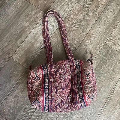 Vintage 90’s Vera Bradley Paisley Pink Small Duffel Bag USA Made Indiana • $19.99