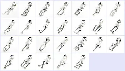 Sterling Silver Letter Alphabet Initial Dangle Bead For European Charm Bracelet • $14.98