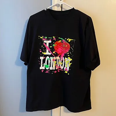I LOVE London Graffiti Graphic Short Sleeve Tee Shirt Black Large • $19.99
