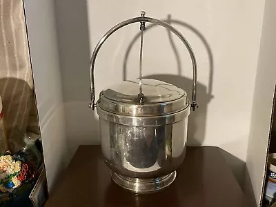 Vintage Wallace Silverplate Thermos Ice Bucket With Tongs • $40