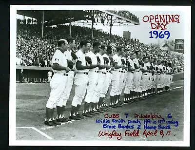 Chicago Cubs 1969 Opening Day Wrigley Field Type IV Lot Of TWO Press Photo BANKS • $9.99