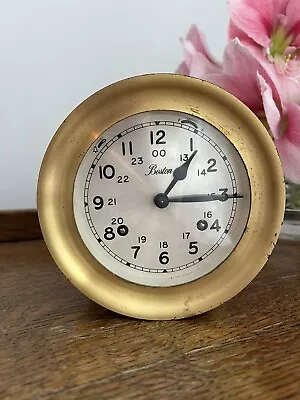 Vintage Chelsea Boston Ship’s Bell Key Wound Strikes Brass Clock Working • $395