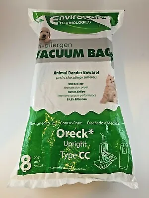 EnviroCare 8pk Vacuum Bags For Oreck Upright Type CC • $9.99