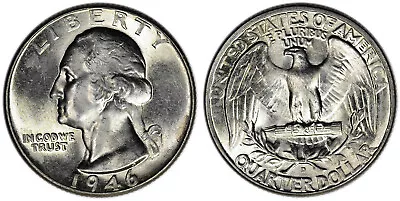 1946 D 25C BU Silver Washington Quarter • $11.25