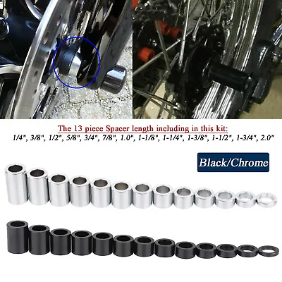 Motorcycle ID 3/4  OD 1 1/8  Wheel Axle Spacer Kit For Harley Touring Softail • $21.98