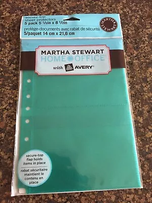 ( 5x4 )  Martha Stewart Avery Teal Sheet Protectors 5.5  X 8.5  Secure Top Load  • $14