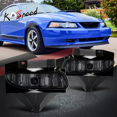 Smoked Lens Front Bumper Fog Light Lamps Replacement For 99-04 Ford Mustang GT • $37.38