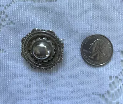 Antique  Sterling Silver Mourning Brooch Pin 1800's • $35