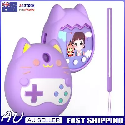 Silicone Protective Case Shockproof With Hand Strap For Tamagotchi Pix (Purple) • $10.39