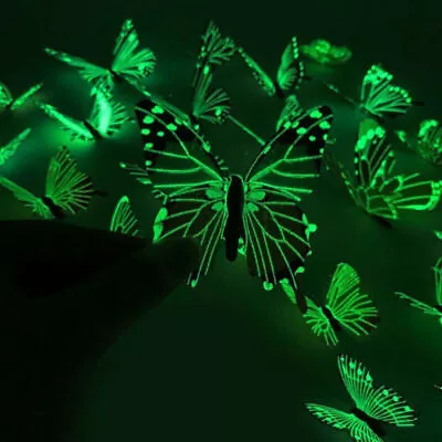 12PCS 3D Glow In Dark Butterfly Wall Stickers Home Decor Sticker Room Decoration • $7.14