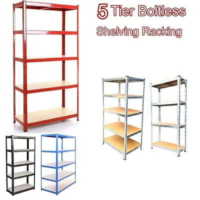 Garage Shelves Shelving 5/4 Tier Unit Racking Boltless Heavy Duty Storage Shelf • £4.89