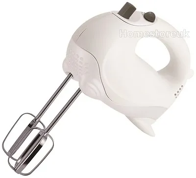 White Electric Food Hand Mixer Mix Whisk Baking Beater Blender 5 Speed 588 • £14.49