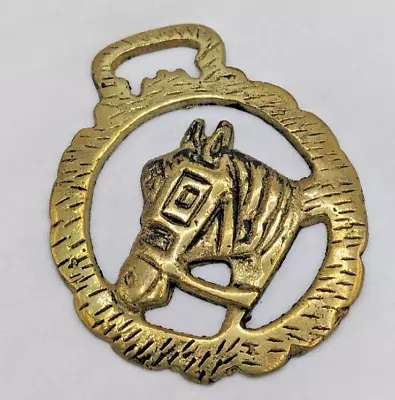 Brass Horse Medallion Vintage English Shire Work Blinders Bridle Show Parade • $14.99