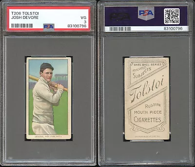 T206 Josh Devore ~~ PSA 3~~ Tolstoi Back • $289.99