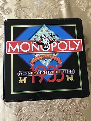 Vtg  Monopoly 1935 Commemorative Tin Edition 1985 50th Ann Board Game Complete • $12