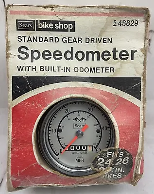 NOS Vintage Bicycle Sears Speedometer Tachometer Odometer Checkered Flag • $74.99