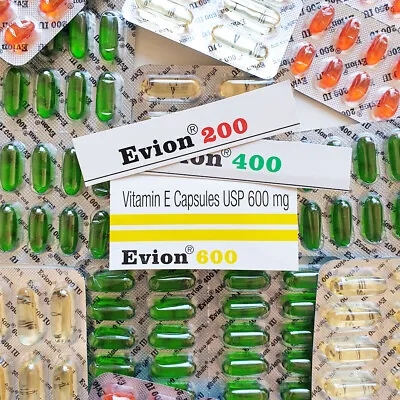 Vitamin E - Evion Capsules For Glowing Face Strong Hair Nails Glow Acne Wrinkles • £4.50