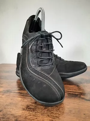 $18.66 • Buy Clarks Womens Wave Wheel Walking Shoes Black 86508 Low Top Leather Lace Up 9M