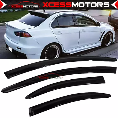 Fits 08-17 Mitsubishi Lancer Side Window Visors Sun Shade Guard 4PCS Set • $26.35