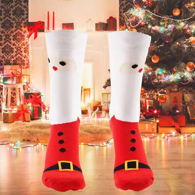 2PCS Christmas Tree & Lights Crew Socks For Men Women Holiday Dressing US 10-13 • $6.97