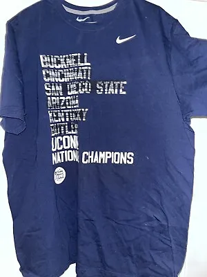 UCONN Huskies Nike Men's Checklist Scratch National Champions T-Shirt Size 2XL • $20