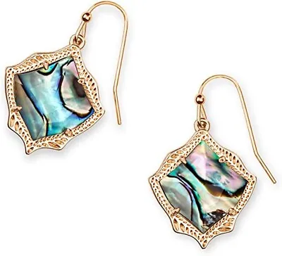 Kendra Scott Kyrie Rose Gold Drop Earrings In Abalone Shell With Dust Bag • £32.99