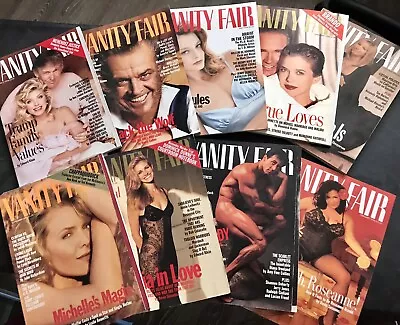 VANITY FAIR Magazine Lot Of 9 ~ 1993 & 1994 ~ Like NEW Condition ~ VINTAGE ~ A+ • $85