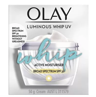 $25.95 • Buy Olay Luminous Whips Face Cream Moisturiser Uv Spf 30 50g