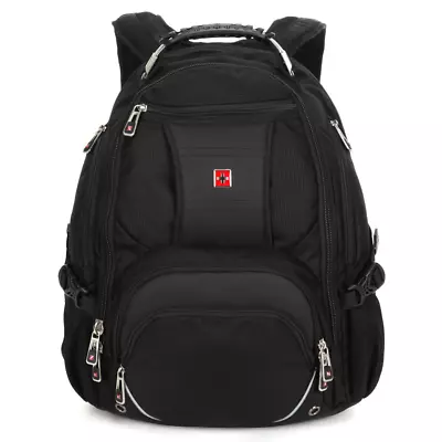 £64.64 • Buy Swiss Waterproof 17'' Laptop Backpack School Backpack Travel Shoulder Bag SW9371