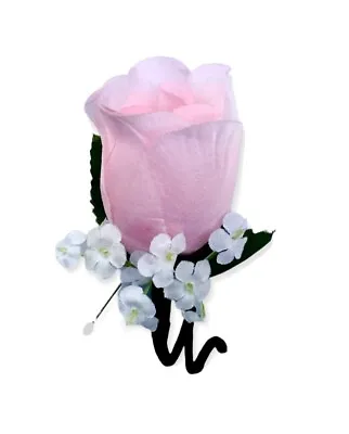 Light Pink Roses Mens Grooms Groomsmens Prom Wedding Flowers Boutonnières • £5.69