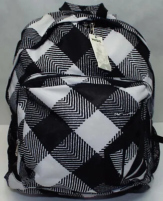 New VOLCOM Fusion Black White Checkered Backpack Book Bag Unisex MSRP $37.99 • $15.57