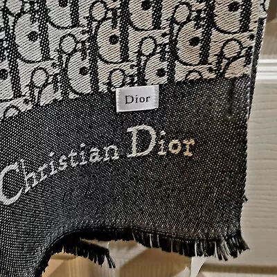 NEW WITH TAGS! Authentic  CHRISTIAN DIOR Marine Oblique Monogram Cashmere Scarf • $250